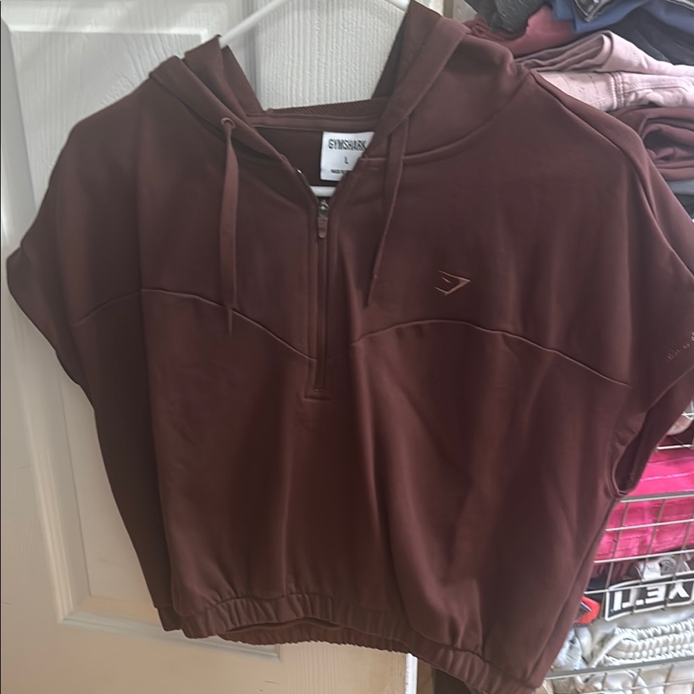 Gymshark Brown Short Sleeve Hoodie